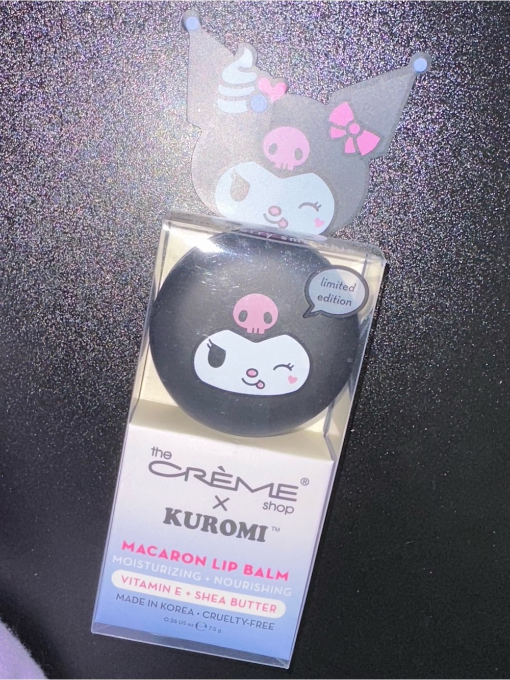 The crème shop x KUROMI macaron lip balm